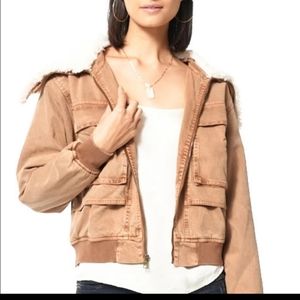 NWT Young Fabulous & Broke Brown Earhart Sherpa Puffer Quilted  Bomber J…
